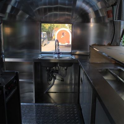 Alta productividad de la fibra de vidrio de la camioneta móvil de bocadillos plegable caravanas remolques para alimentos congelados