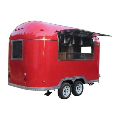 Alta productividad de la fibra de vidrio de la camioneta móvil de bocadillos plegable caravanas remolques para alimentos congelados