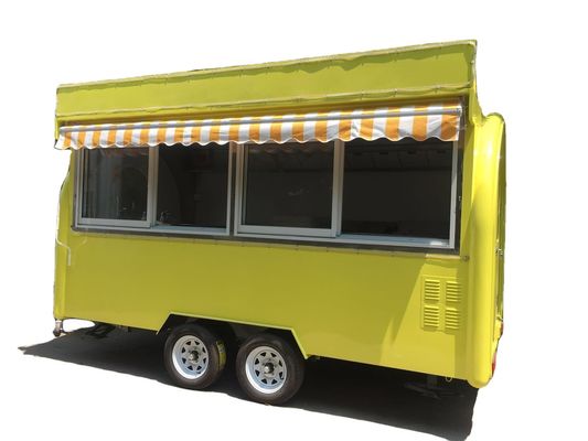 Alta productividad de la fibra de vidrio de la camioneta móvil de bocadillos plegable caravanas remolques para alimentos congelados
