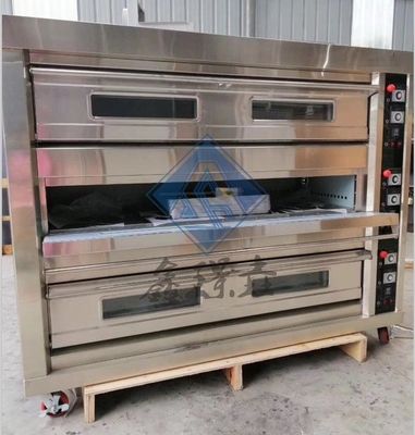 3 cubiertas 6 bandejas 9 bandejas Proofer Fuego de gas para hornear leche en horno de pizza comercial