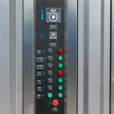 Horno rotativo de acero inoxidable para la línea de producción de pan de azúcar 16 capas 32 bandejas 52.5KW