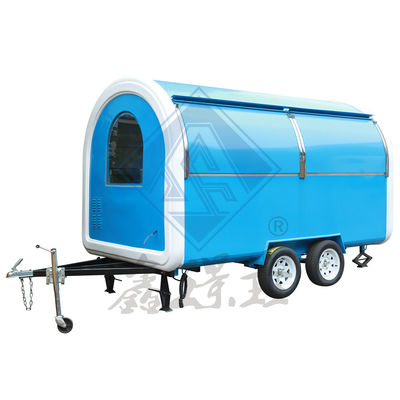 Camión de comida móvil cuadrado de modelo redondo industrial personalizado con ejes simples / dobles de 6M