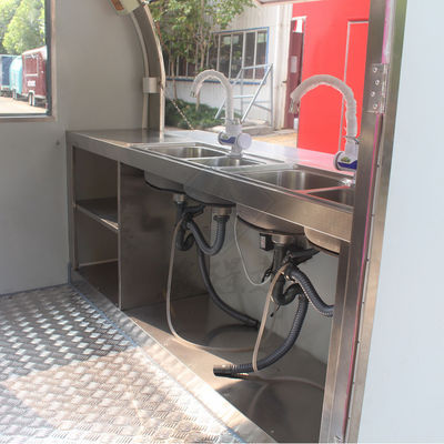 Camión de alimentos cuadrado para un solo / doble eje de 3,5 metros