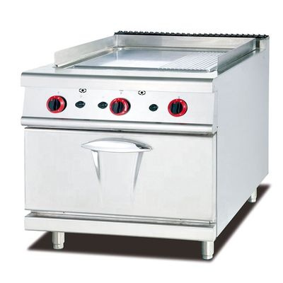 6 Fuego de gas de quemador con material de superficie de acero inoxidable y horno de panadería