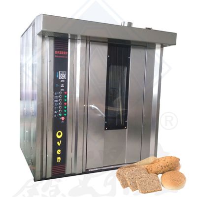 Fuente de calefacción eléctrica/diésel/gas 32 bandejas Horno rotativo automático para hornear pan Pita