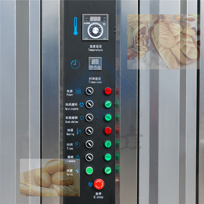 Pan de galletas eléctricas automático de gas giratorio industriales hornear 32 bandejas buen horno