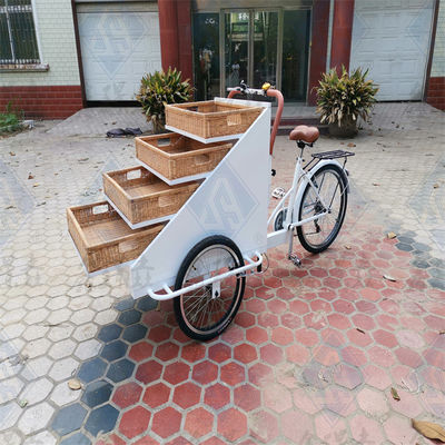 Función de maquinaria de productos pequeños Vender ruedas de comida callejera 3 bicicletas para pan y frutas