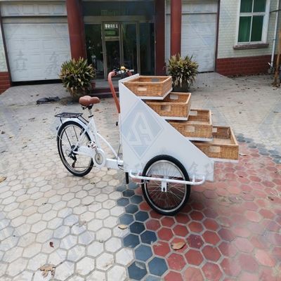Comida conveniente Carrito de bocadillos de tres ruedas Europa Perrito caliente Pan Vending Bike para el mercado