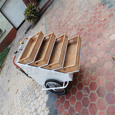 Comida conveniente Carrito de bocadillos de tres ruedas Europa Perrito caliente Pan Vending Bike para el mercado