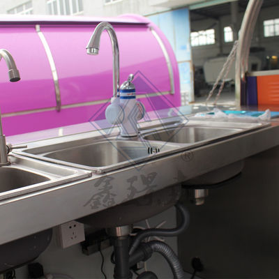 Camión de comida móvil de eje único/doble con dosel y equipos de cocina personalizados