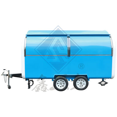 Camión de comida móvil de 1000 kg con techo de color personalizado modelo redondo de ejes simples / dobles