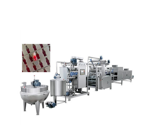Línea automática de producción de máquinas de caramelo de goma de 300 kg/h para la fabricación de chulequitos de oso