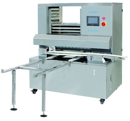 Línea de producción de incrustación y formación de galletas de alta productividad con corte de pinza