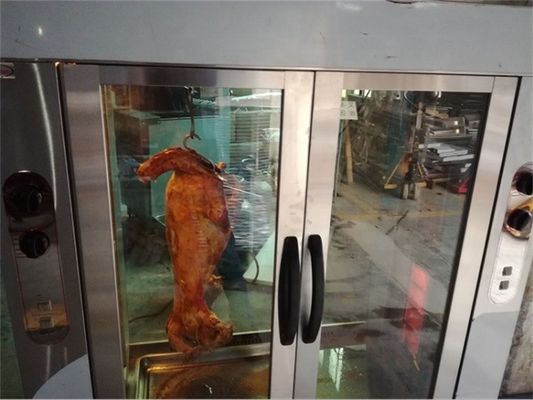 Aplicación de cocina de estilo avanzado Gas independiente Dos lámparas completas Rotisserie para ovejas y cerdos