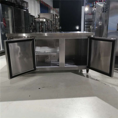 50-300L Capacidad de acero inoxidable 4 cajones congelador gabinete mesa de trabajo contador de arriba 110V