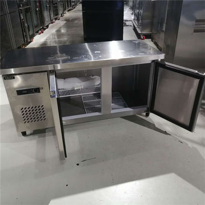 50-300L Capacidad de acero inoxidable 4 cajones congelador gabinete mesa de trabajo contador de arriba 110V