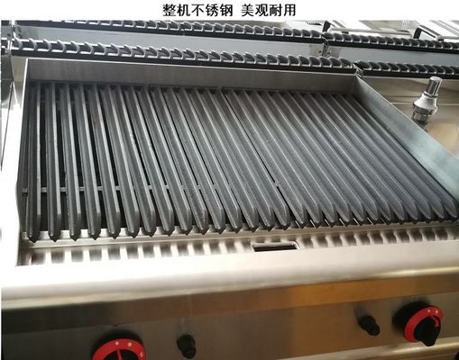 Grill de piedra de lava de gas comercial con gabinete y dispositivo de seguridad contra llamas en Sliver
