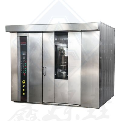 Máquina de procesamiento de alimentos 68 bandejas Horno rotativo automático con función de vapor