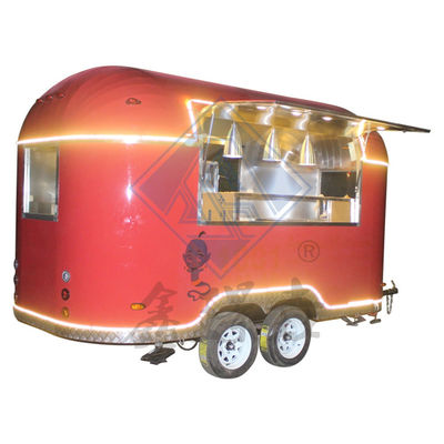 Diseño de camión de comida de acero inoxidable de eje único / doble de 500CM para venta al aire libre en la calle