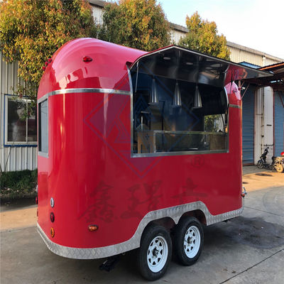 Diseño de camión de comida de acero inoxidable de eje único / doble de 500CM para venta al aire libre en la calle