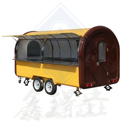 Camión de comida de café con perrito caliente para venta al aire libre