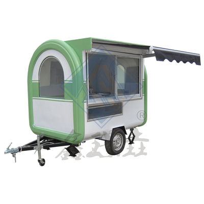 Camión de comida móvil de eje único personalizado de 250 cm con carro de remolque de servicio de comida con dosel