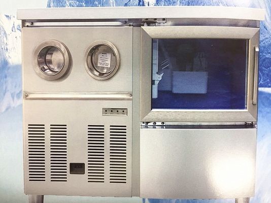 Máquina comercial para hacer cubitos de hielo de 140P 63 kg/día con capacidad de almacenamiento de hielo de 500 kg