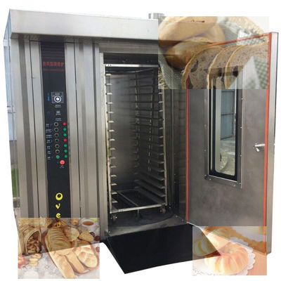 Gas eléctrico Diesel 16 bandejas horno rotativo automático para pan de pastel de galletas