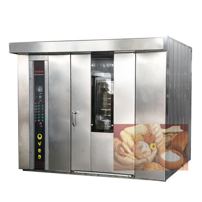 Fabricado bien horno eléctrico de gas diesel rotativo para hornear 68 bandejas de galletas pasteles y pan