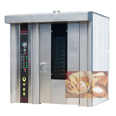 Fabricado bien horno eléctrico de gas diesel rotativo para hornear 68 bandejas de galletas pasteles y pan
