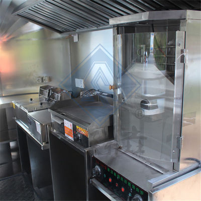 220CM mono/doble eje Diseño agradable Camión de café Hot Dog móvil para bebidas alimenticias