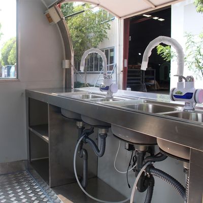 2.8M doble eje móvil modelo redondo industrial personalizado con camión de comida de café con dosel