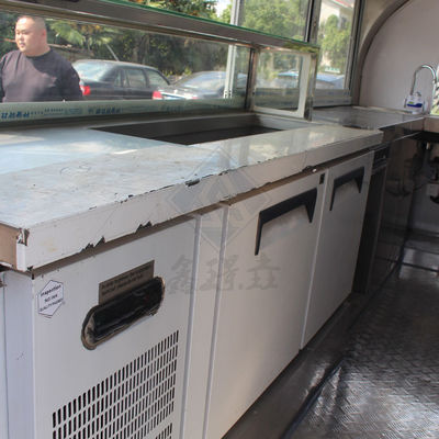 Después de servicio Apoyo técnico de vídeo 4M doble eje camión de comida móvil de café con dosel