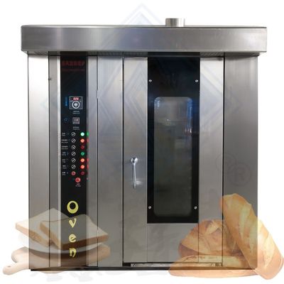 Gas de horneado giratorio de 32 bandejas horno giratorio para maquinaria de panadería 100 kg/h