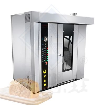 Maquina de panadería horno eléctrico de acero inoxidable con función de horneado de carrito rotativo