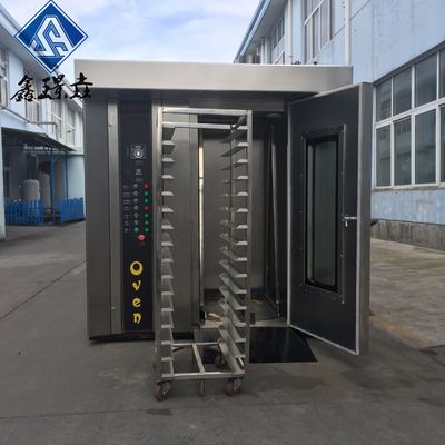 Maquina de panadería horno eléctrico de acero inoxidable con función de horneado de carrito rotativo