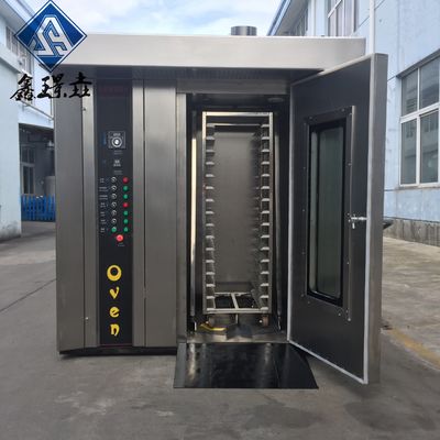 Maquina de panadería horno eléctrico de acero inoxidable con función de horneado de carrito rotativo