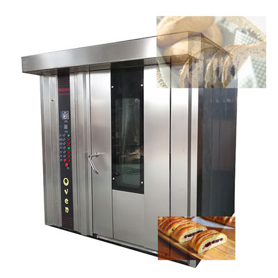 Máquina eléctrica de gas diesel para hornear pan con función de vapor 32 bandejas horno rotativo hecho
