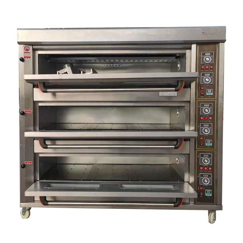Materia prima harina 3 cubiertas 9 bandejas horno de paneles de gas horno de cubierta 1760*890*1770mm para la tienda de alimentos