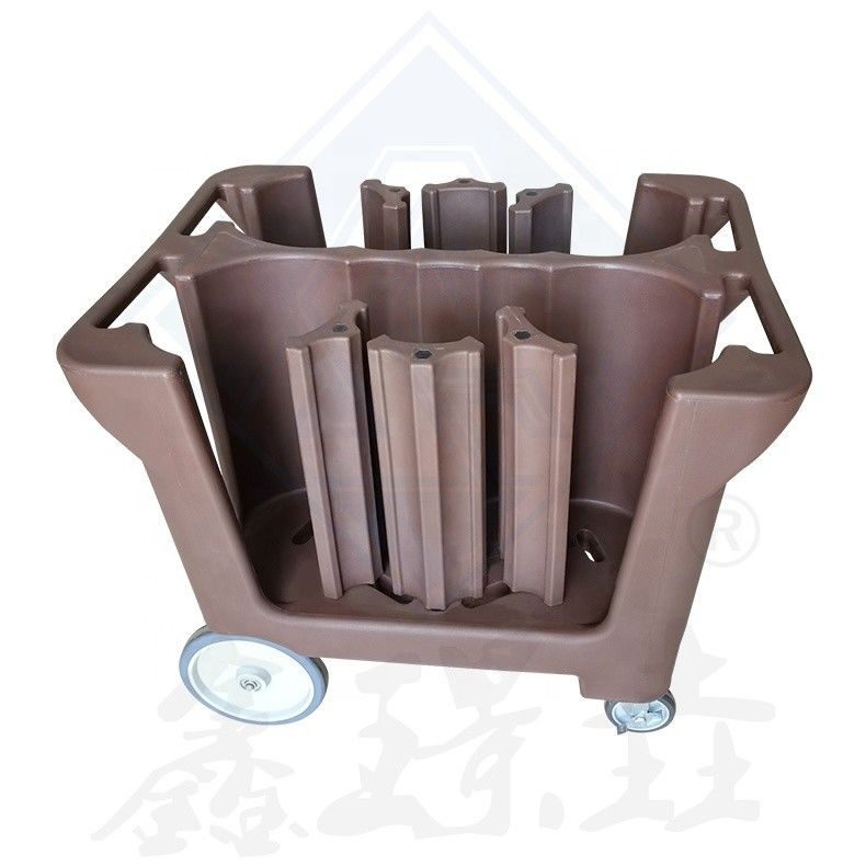 Carruaje de recogida de platos con placa ajustable para almacenamiento de platos y conveniencia del carrito
