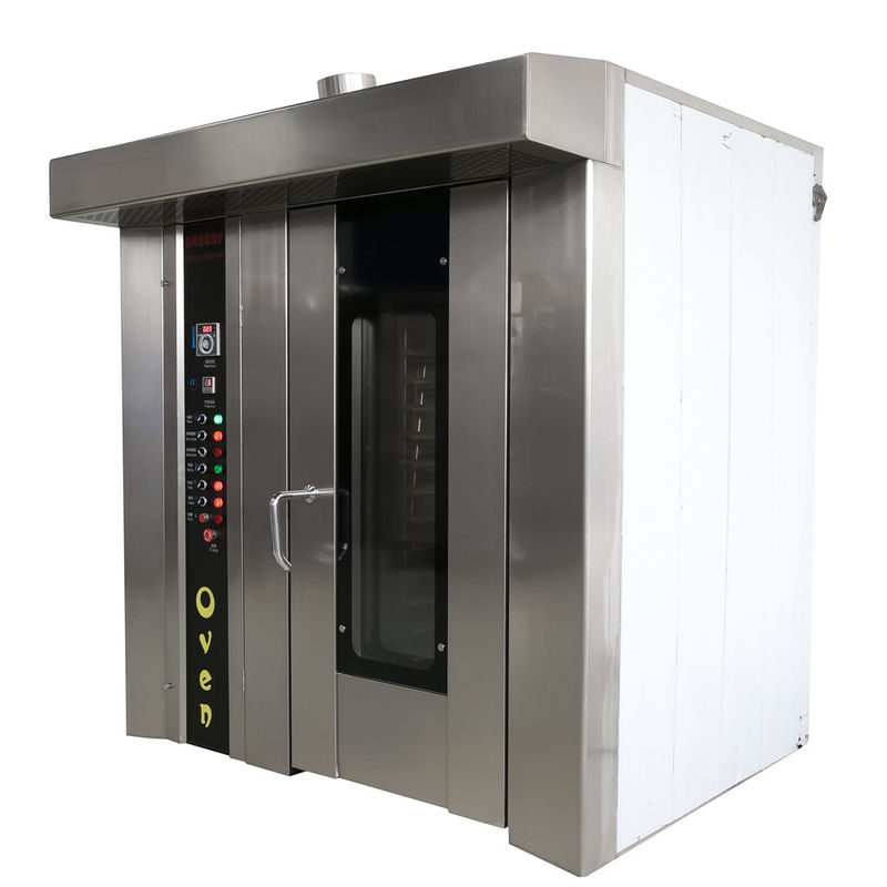 Alta capacidad 12/32/64 bandejas convección eléctrica rotativa panadería horno de pizza para hornear