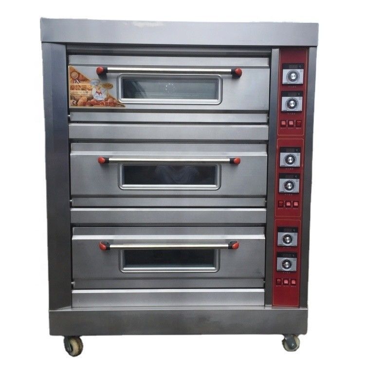 Capacidad de bandejas Pan de hornear comercial Pizza pastel Cocina Gas Horno eléctrico