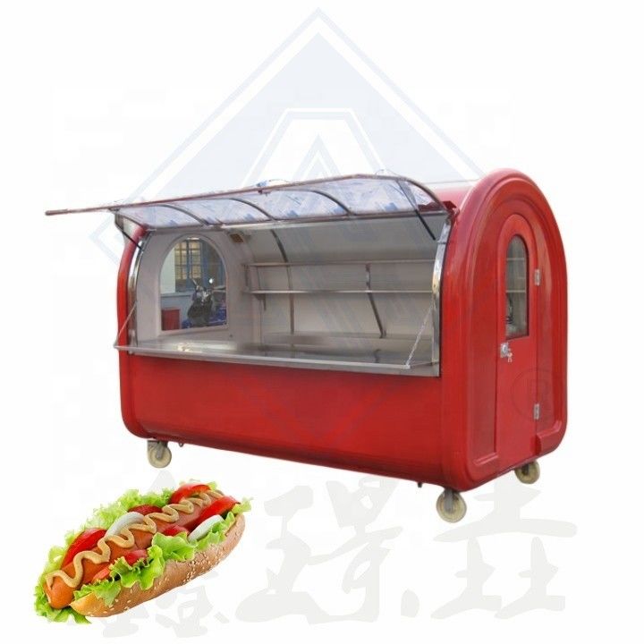 Carro de comida de acero inoxidable para carne y papas fritas