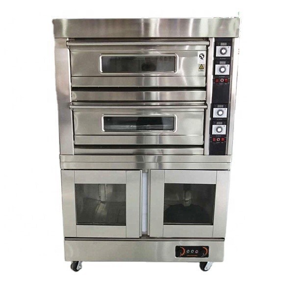 Horno eléctrico para hornear pizza 2 cubiertas 6 bandejas para restaurante 220V/380V Horno de panecería de gas