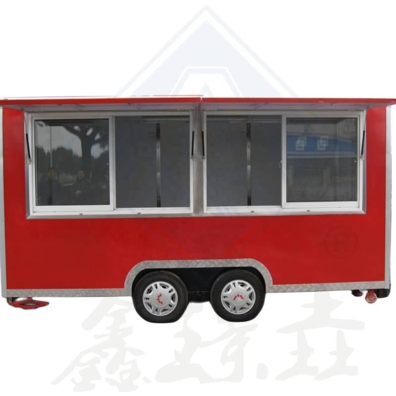 Función de venta de bocadillos Trailer móvil de alimentación para carretillas de comida al aire libre
