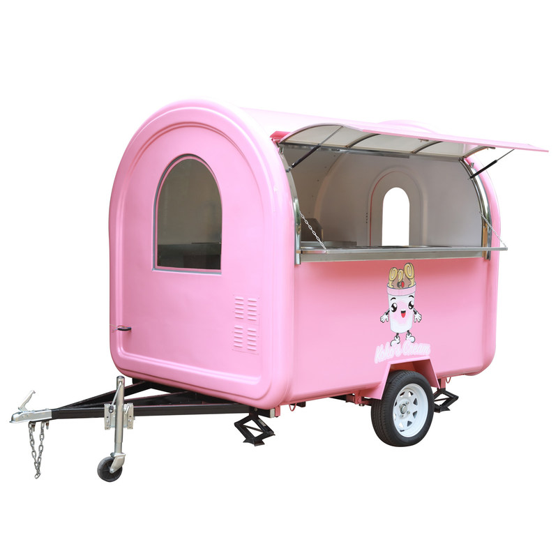 2300*1650*2300mm Carrito de comida móvil para té de burbujas helados de frutas churros crepes café