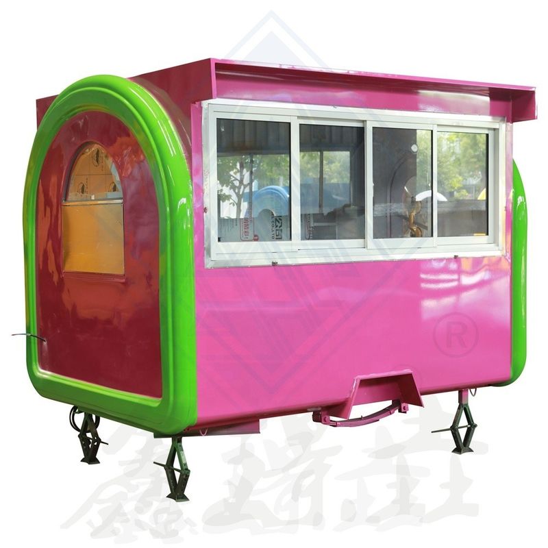 Función de la maquinaria de servicio de alimentos carro de remolque para la estación de trabajo de té de burbujas Funky manejable