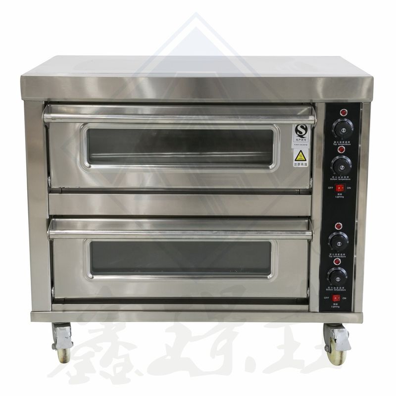 Materiales de soja 2 horno de cubierta de capas y transportador de mezcladores horno de pizza para equipos de panadería