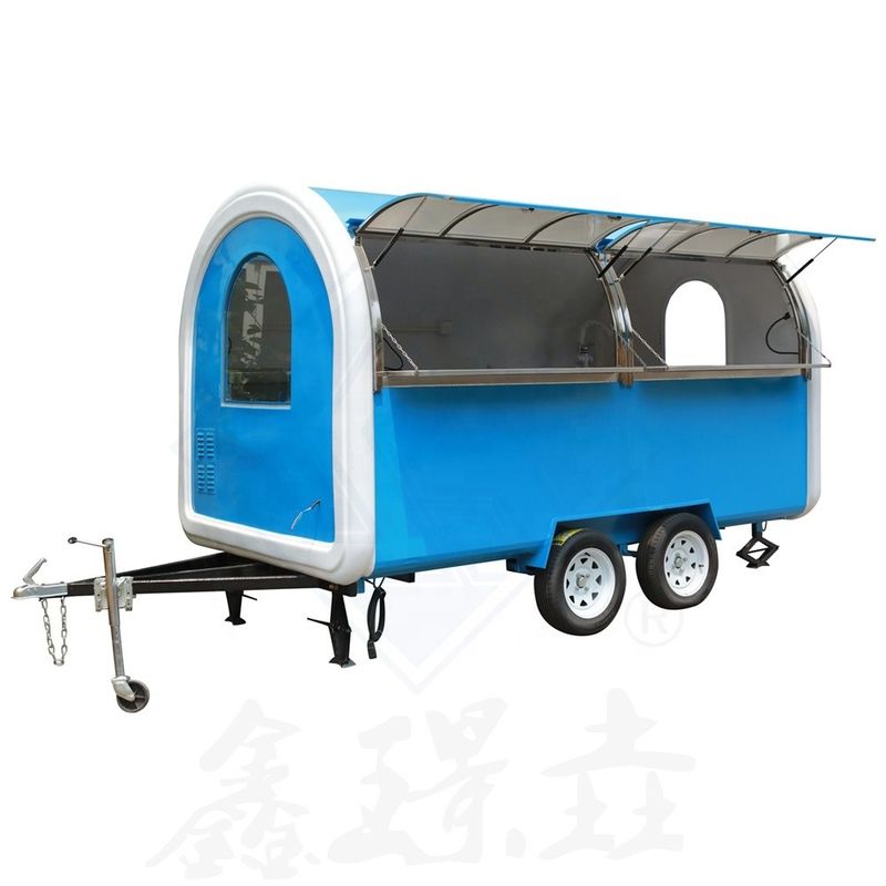 Carrito de comida de ruedas eléctricas de color personalizado para conos de nieve Carrito de perrito caliente Comida móvil Snack Food