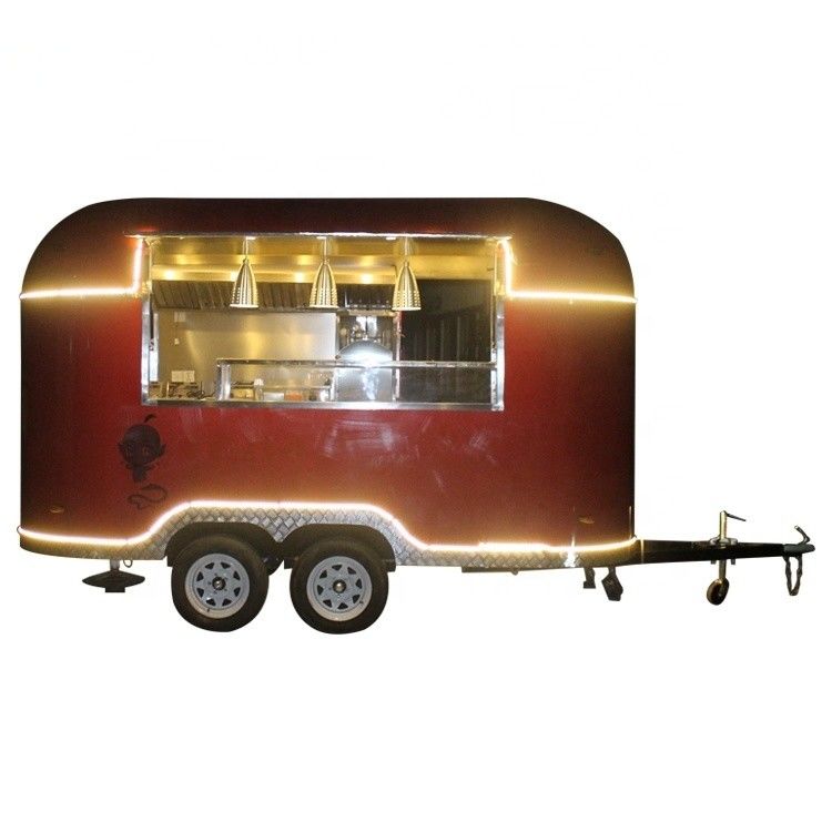 Alta productividad de la fibra de vidrio de la camioneta móvil de bocadillos plegable caravanas remolques para alimentos congelados